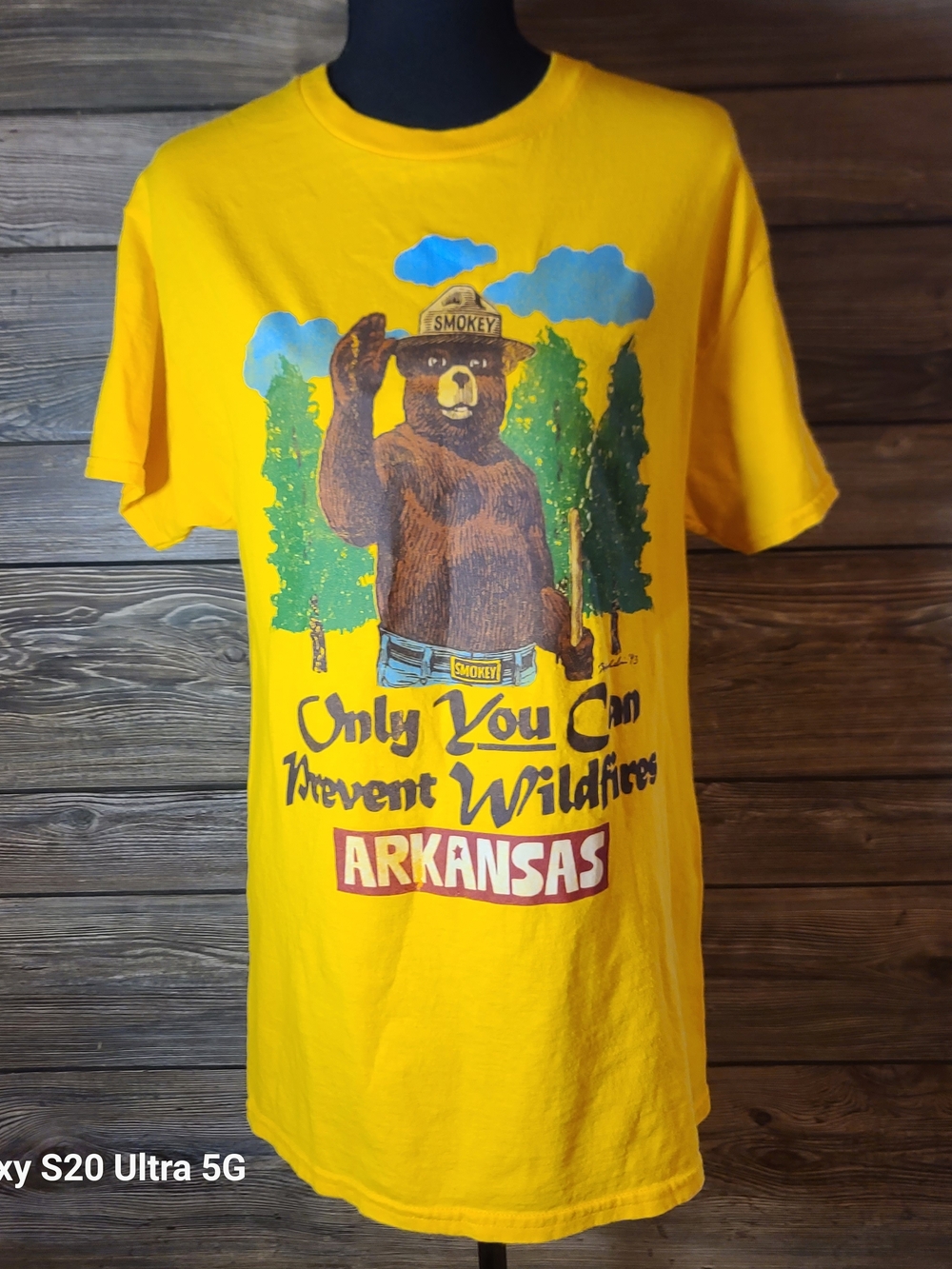 Ripple Junction Yellow Smokey Bear Graphic Tee